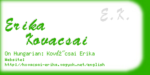 erika kovacsai business card